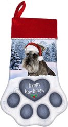 Pet Gifts USA Schnauzer Grey Drop Christmas Stocking, Grey, 17 x 10.5-in