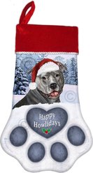 Pet Gifts USA Pit Bull Blue Drop Christmas Stocking, 17 x 10.5-in