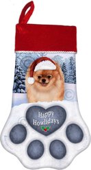 Pet Gifts USA Pomeranian Orange Christmas Stocking, 17 x 10.5-in