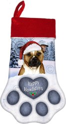 Pet Gifts USA Pit Bull Brown & White Drop Christmas Stocking, 17 x 10.5-in