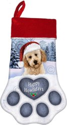 Pet Gifts USA Yellow Labradoodle Christmas Stocking, 17 x 10.5-in