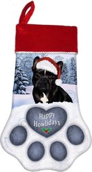 Pet Gifts USA Black & White French Bulldog Christmas Stocking, 17 x 10.5-in