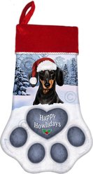 Pet Gifts USA Dachshund Shorthair Black & Tan Christmas Stocking, 17 x 10.5-in