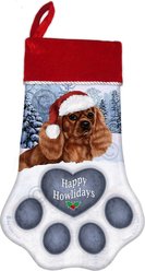 Pet Gifts USA Cavalier King Charles Ruby Christmas Stocking, 17 x 10.5-in