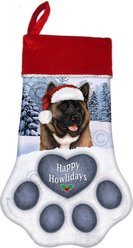 Pet Gifts USA Akita Christmas Stocking, Red, 17 x 10.5-in