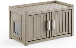 Bencmate Cabinet Double Door Indoor Cat House, Brown