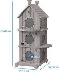 Bencmate 3 Story Indoor Cozy Cottage Style Cat House, Brown slide 2 of 8
