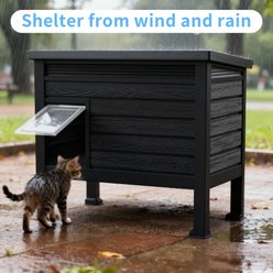Bencmate Outdoor Cat House, Black slide 2 of 8