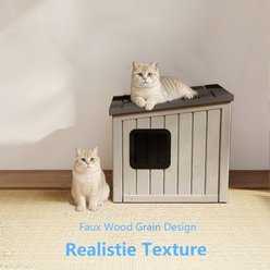 Bencmate Sloping Roof Indoor Outdoor Cozy Cat House, Black slide 2 of 8