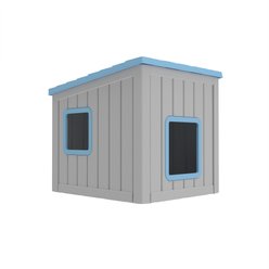Bencmate Sloping Roof Indoor Outdoor Cozy Cat House, Blue