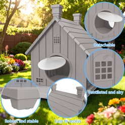Bencmate Indoor Cozy Ventilated Cat House, Brown slide 2 of 8