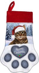 Pet Gifts USA Tabby Brown Christmas Stocking, 17 x 10.5-in