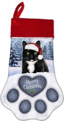 Pet Gifts USA Tuxedo Cat Black & White Christmas Stocking, 17 x 10.5-in