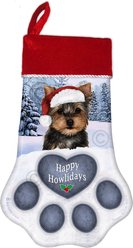 Pet Gifts USA Yorkie Puppy Christmas Stocking, 17 x 10.5-in