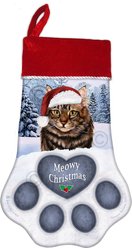 Pet Gifts USA Maine Coon Brown Tabby Christmas Stocking, 17 x 10.5-in