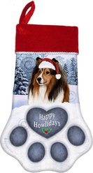 Pet Gifts USA Sheltie Sable Christmas Stocking, 17 x 10.5-in