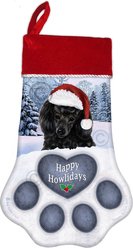 Pet Gifts USA Poodle Black Christmas Stocking, 17 x 10.5-in