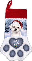 Pet Gifts USA Maltese Puppy Cut Christmas Stocking, 17 x 10.5-in