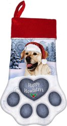 Pet Gifts USA Labrador Retriever English Yellow Christmas Stocking, 17 x 10.5-in