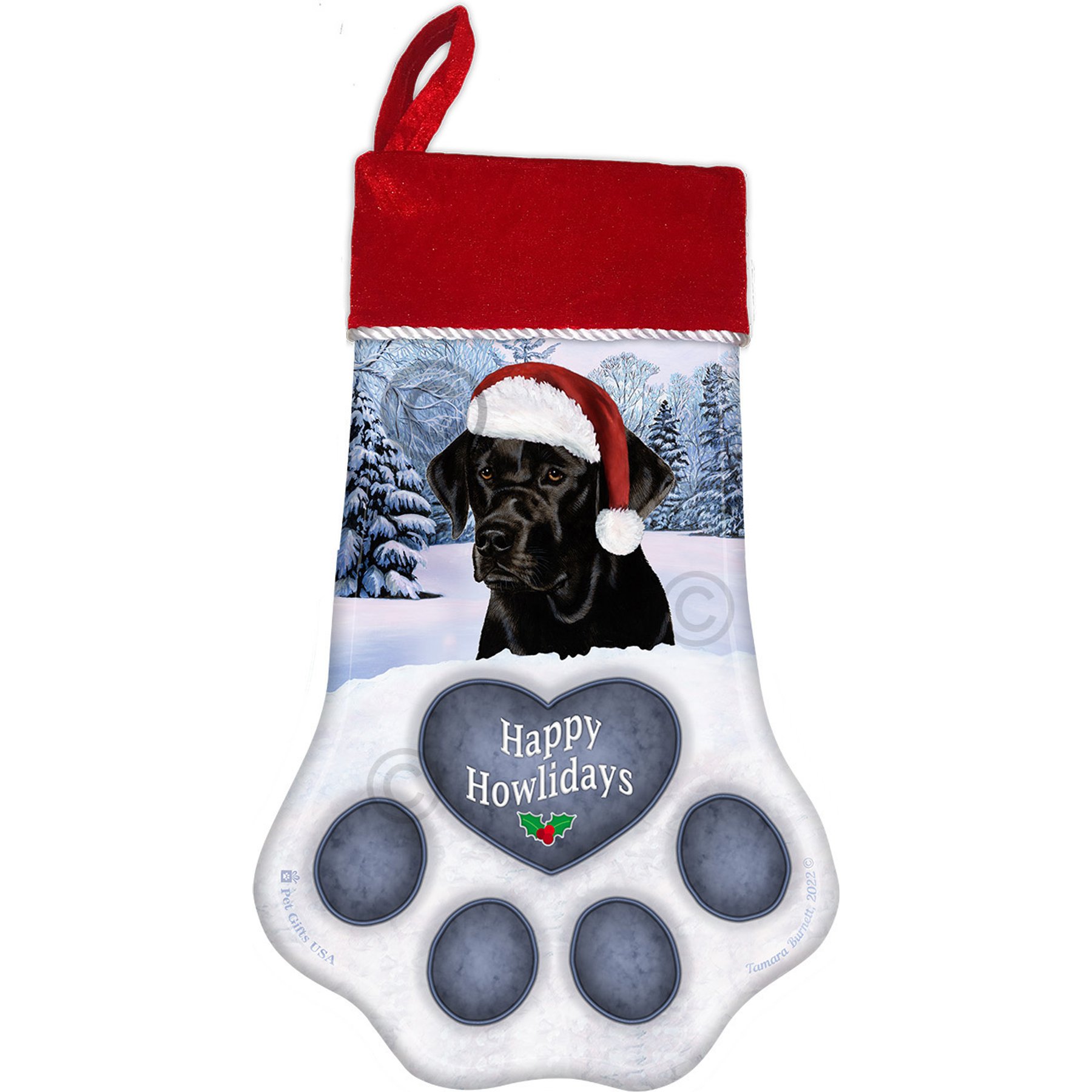 Pet Gifts USA Labrador Retriever English Christmas Stocking, 17 x 10.5-in