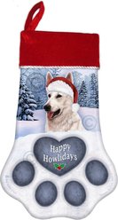 Pet Gifts USA White German Shepherd Christmas Stocking, 17 x 10.5-in