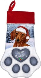 Pet Gifts USA Dachshund Shorthair Red Christmas Stocking, 17 x 10.5-in