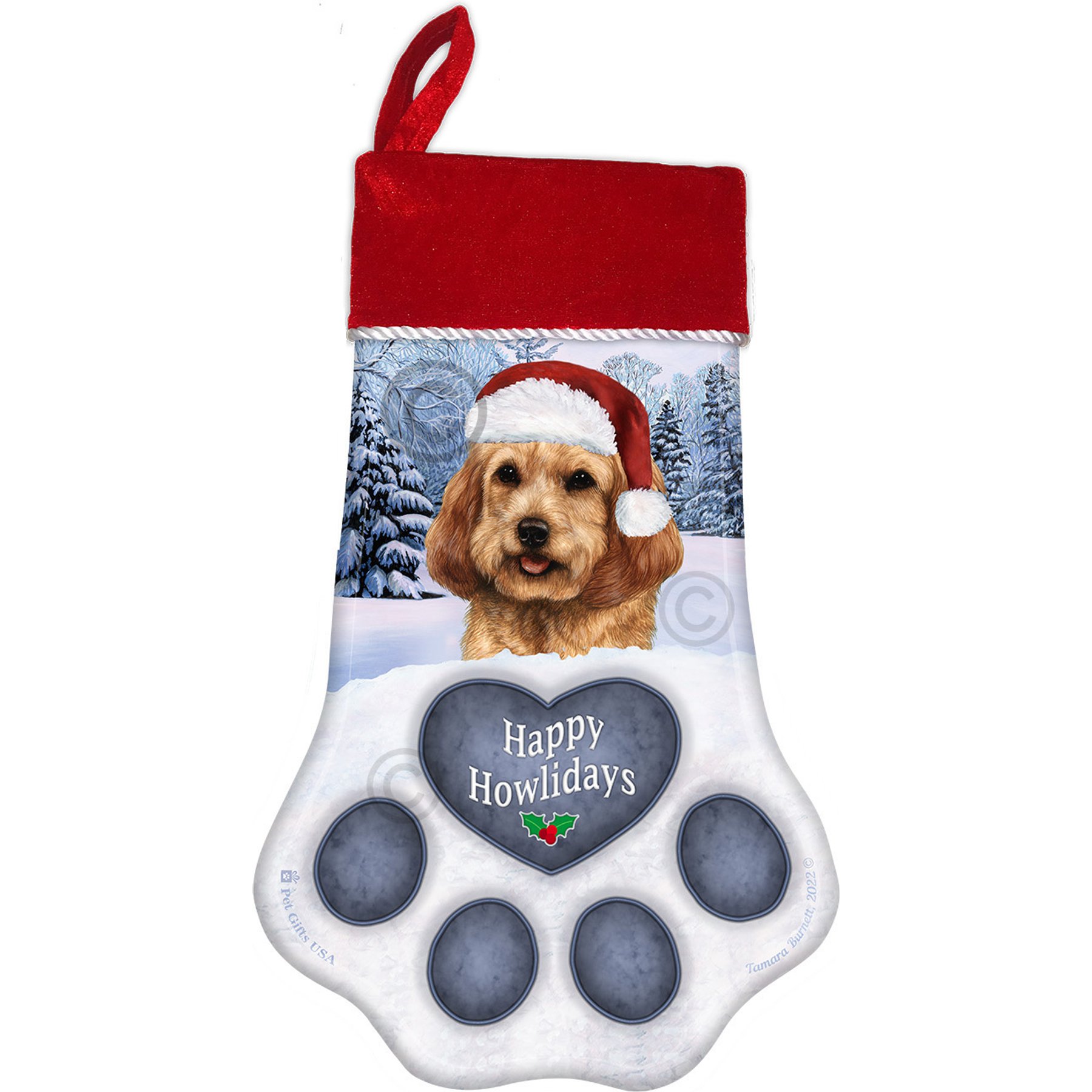 Pet Gifts USA Cockapoo Buff Christmas Stocking, 17 x 10.5-in Pet Gifts USA Cockapoo Buff Christmas Stocking, 17 x 10.5-in