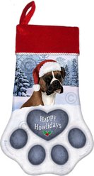 Pet Gifts USA Boxer Fawn Drop Christmas Stocking, 17 x 10.5-in