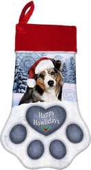 Pet Gifts USA Australian Shepherd Blue Merle Christmas Stocking, 17 x 10.5-in