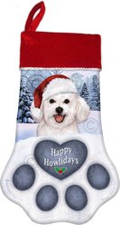 Pet Gifts USA Bichon Frise Christmas Stocking, 17 x 10.5-in