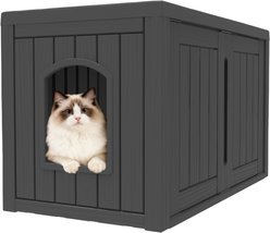 Bencmate Multi Functional Indoor Cozy Cat House, Black slide 1 of 8