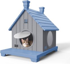 Bencmate Indoor Cozy Ventilated Cat House, Blue