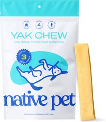 Native Pet Yak Dental Chews Himalayan Cheese Large Dog Treats, 3 count