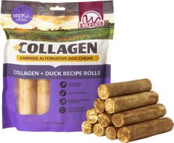 Wild Eats Value Pack 5-inch Duck Flavor Collagen Retriever Style Cheek Rolls Hard Dog Chews, 10 count