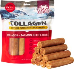 Wild Eats 5-inch Salmon Flavor Collagen Retriever Style Cheek Rolls Hard Dog Chews, 10 count