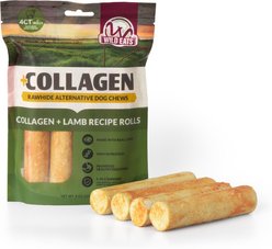 Wild Eats 5-inch Lamb Flavor Collagen Retriever Style Cheek Rolls Hard Dog Chews, 4 count