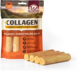 Wild Eats 5-inch Turkey Flavor Collagen Retriever Style Cheek Rolls Hard Dog Chews, 4 count