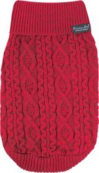 Parisian Pet Cable Knit Sweater Dog, Red, Small
