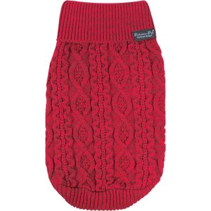 Parisian Pet Cable Knit Sweater Dog, Red, Large
