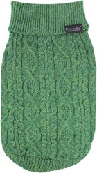 Parisian Pet Cable Knit Sweater Dog, Green, X-Large