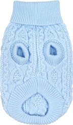 Parisian Pet Cable Knit Sweater Dog, Blue, Large slide 2 of 4