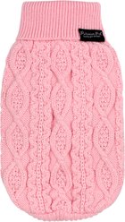 Parisian Pet Cable Knit Sweater Dog, Pink, X-Large slide 1 of 4