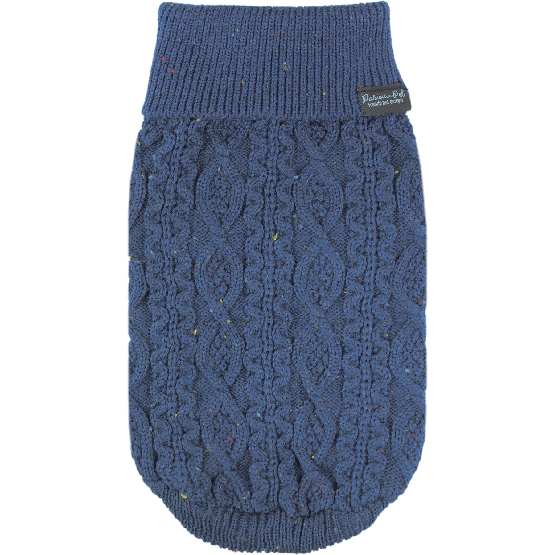 Parisian Pet Cable Knit Sweater Dog, Navy, XX-Large