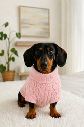Parisian Pet Cable Knit Sweater Dog, Pink, X-Large slide 2 of 4