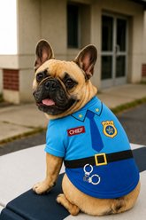 Parisian Pet Officer Woof Dog Shirt, Large slide 2 of 4