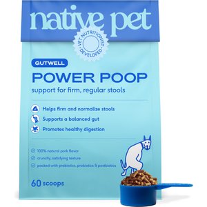 Native Pet Power Poop Digestive Health Gutwell Probiotic Supplement for Dogs, 12.7-oz bag