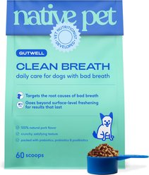 Native Pet Clean Breath Dental Health & Plaque Control Gutwell Probiotic Supplement for Dogs, 12.7-oz bag