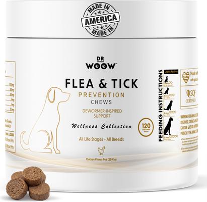 Dr Woow Flea & Tick Prevention Chews for Dogs, 120 count