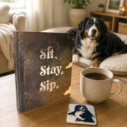 Thirty-Six Degree Sit Stay Sip Personalized Dog Coaster Book slide 2 of 6