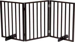 Winado 24-in Foldable Solid Wood Freestanding Dog Gate, Dark Brown